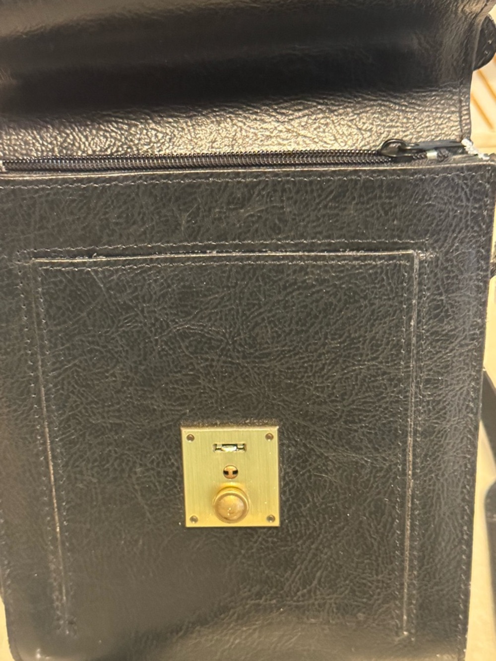 VTG Lancaster Paris Unisex Black Leather Satchel Crossbody Pristine Cond. - Picture 4 of 8